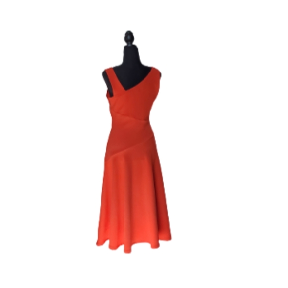 SANGRIA ASYMMETRICAL NECKLINE A-LINE DRESS ( SIZE 6) - Picture 3 of 7